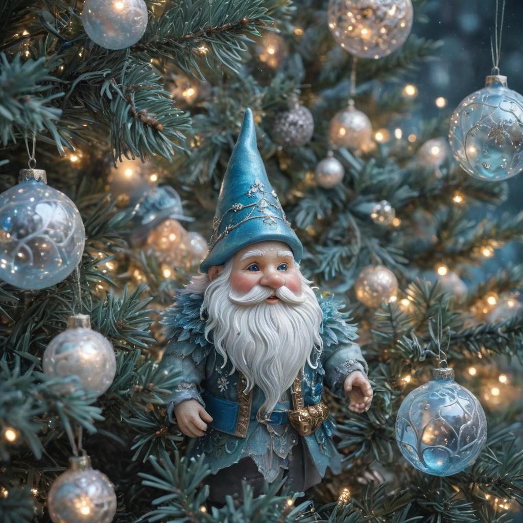Ethereal Christmas Gnome Portrait in Fantasy Style