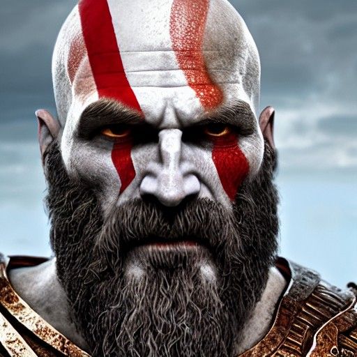 Warrior Greek God in Detailed Matte Painting