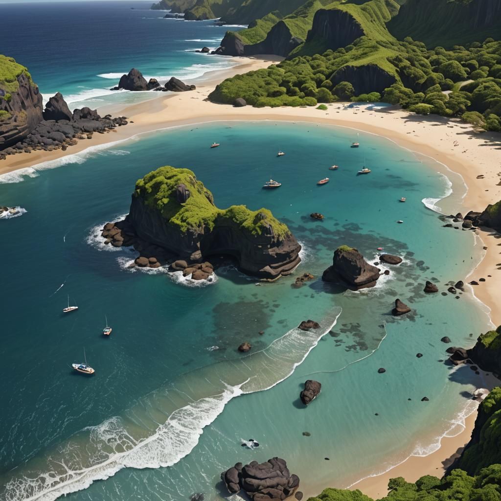 Fernando de Noronha Island Beach in Detailed Matte Painting