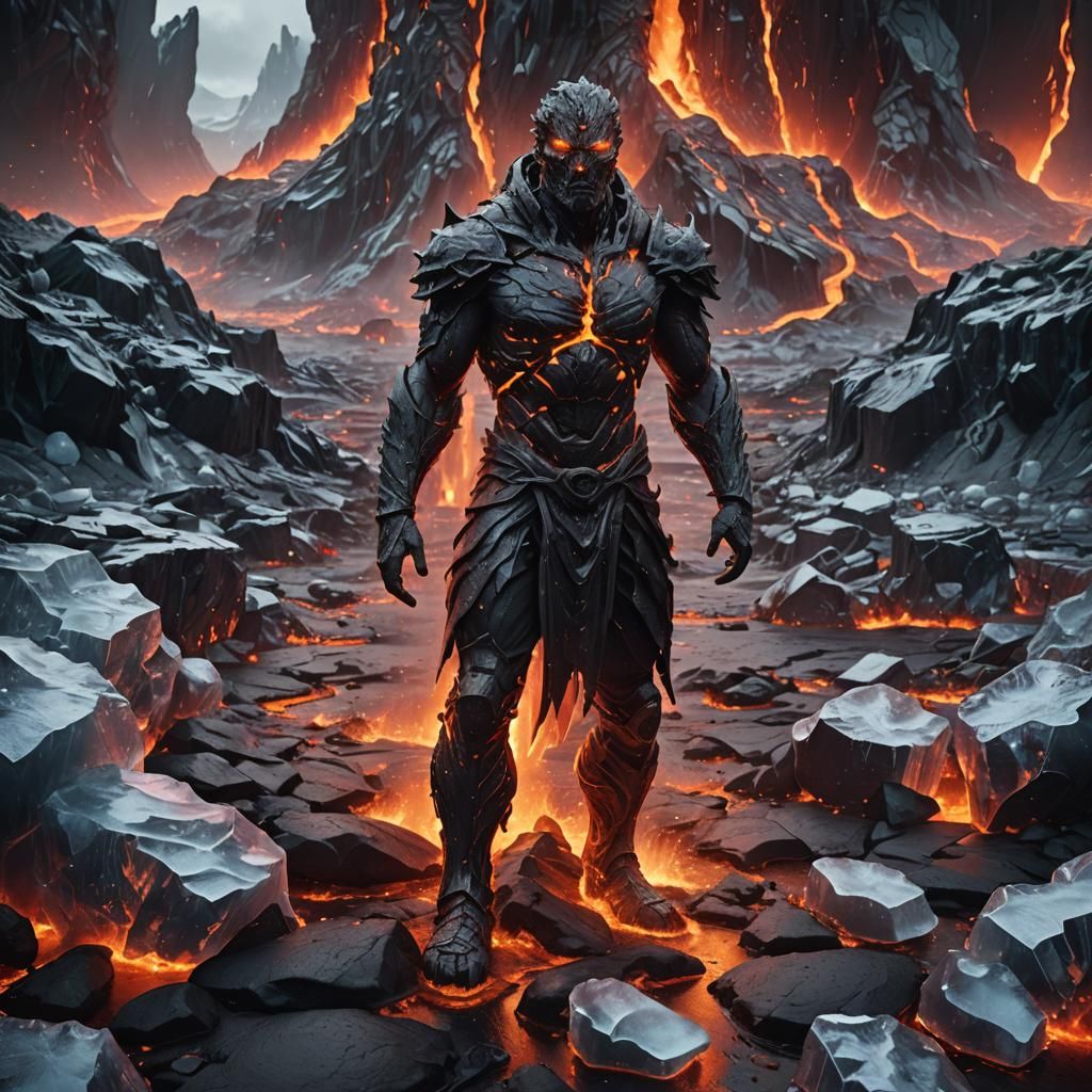 Lava Person vs Ice Person: Fantasy Concept Art