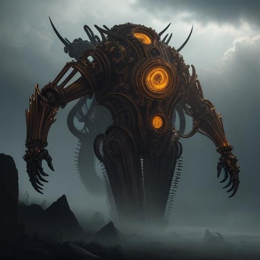 Steampunk Cenobites in Biomechanical Surrealism
