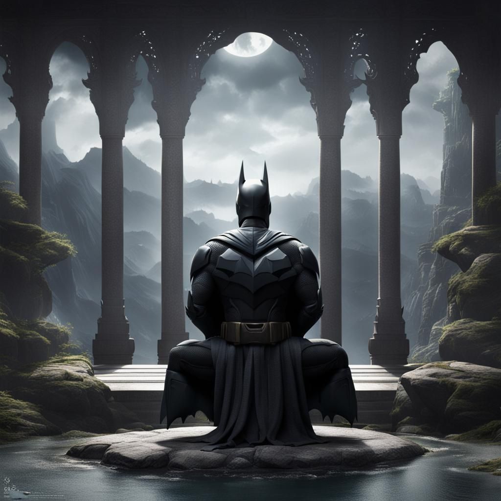 Meditating zen batman