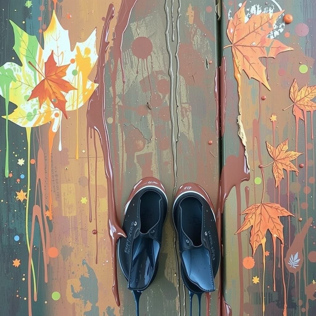 Autumn Leaves Unleash Dazzling Graffiti Artwork