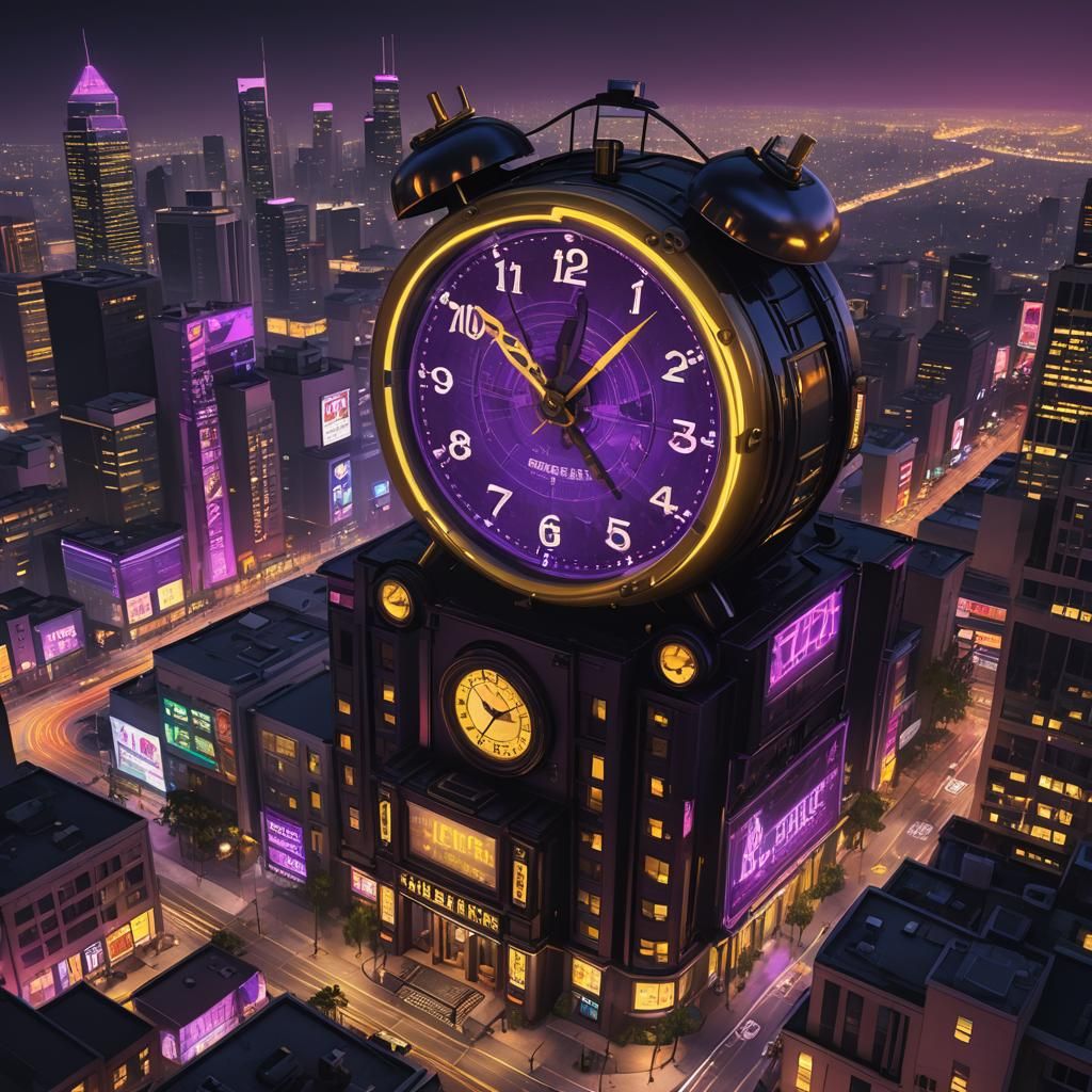 Dark Fantasy Los Santos with Giant Alarm Clock