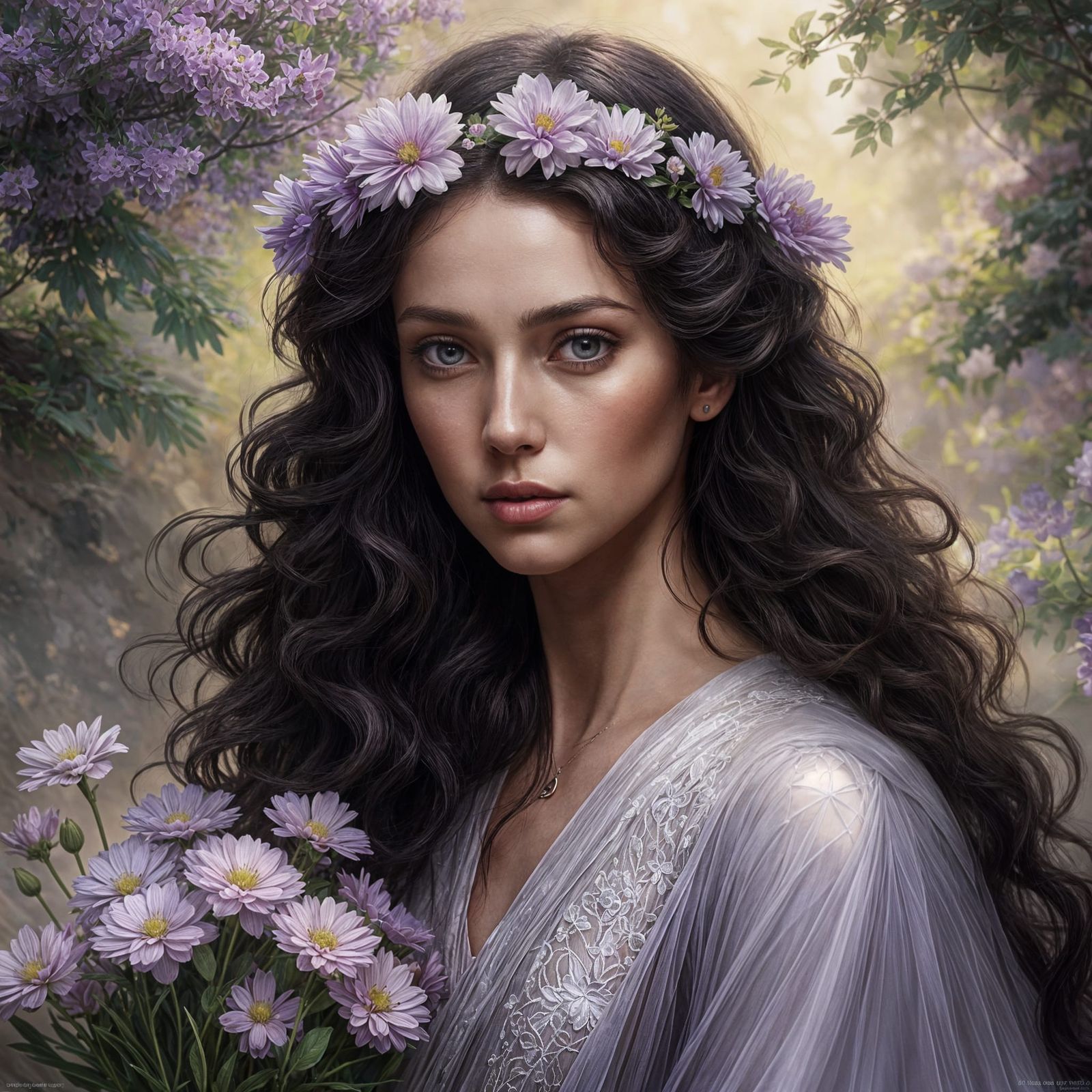 Angelic Woman Portrait in Hyperdetailed Style