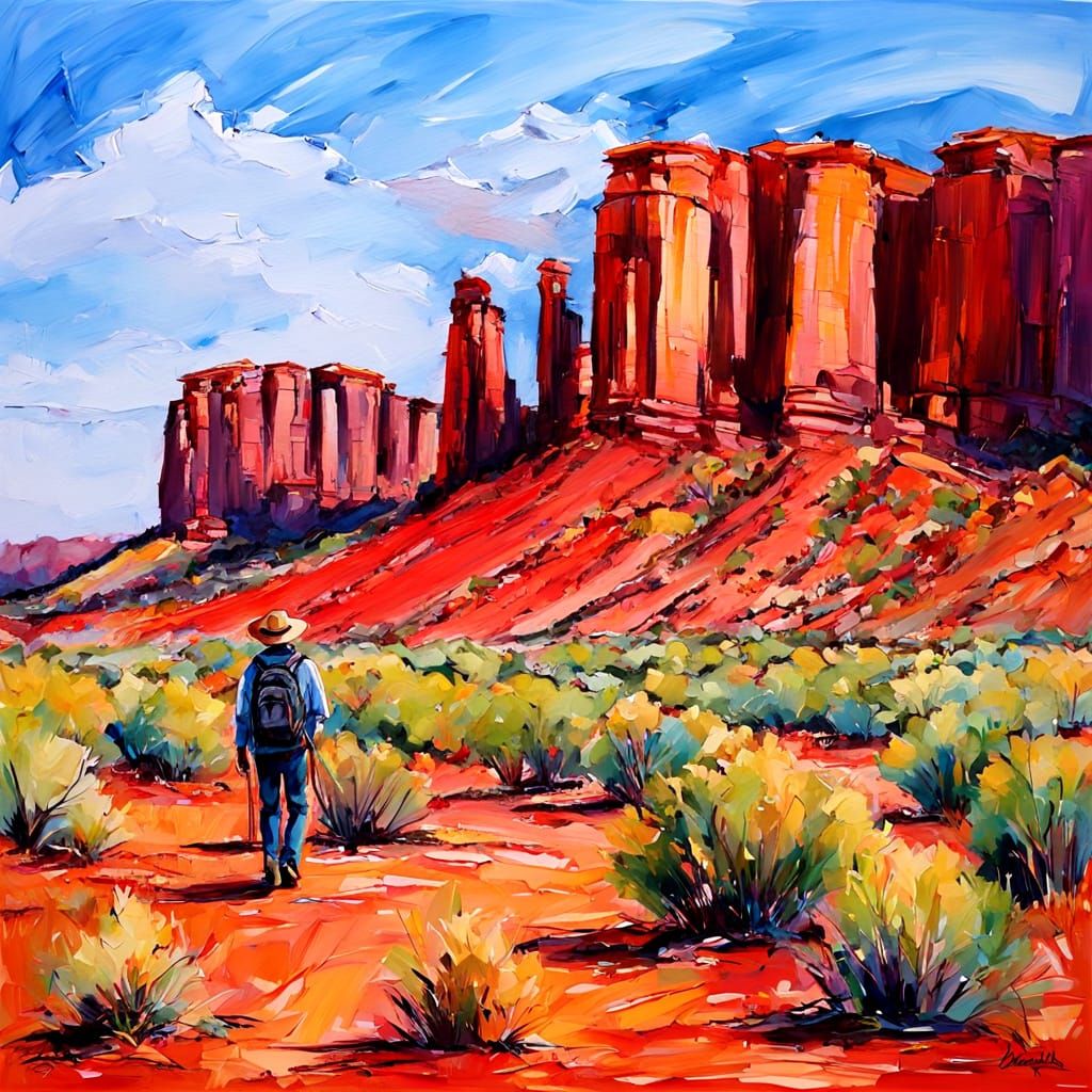 Outback Landscape in Vibrant Watercolor