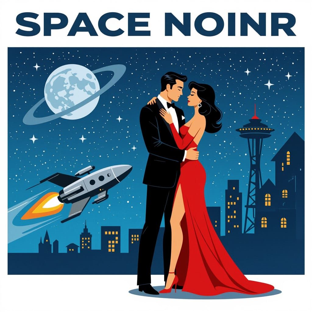 Space Noir Romantic Scene