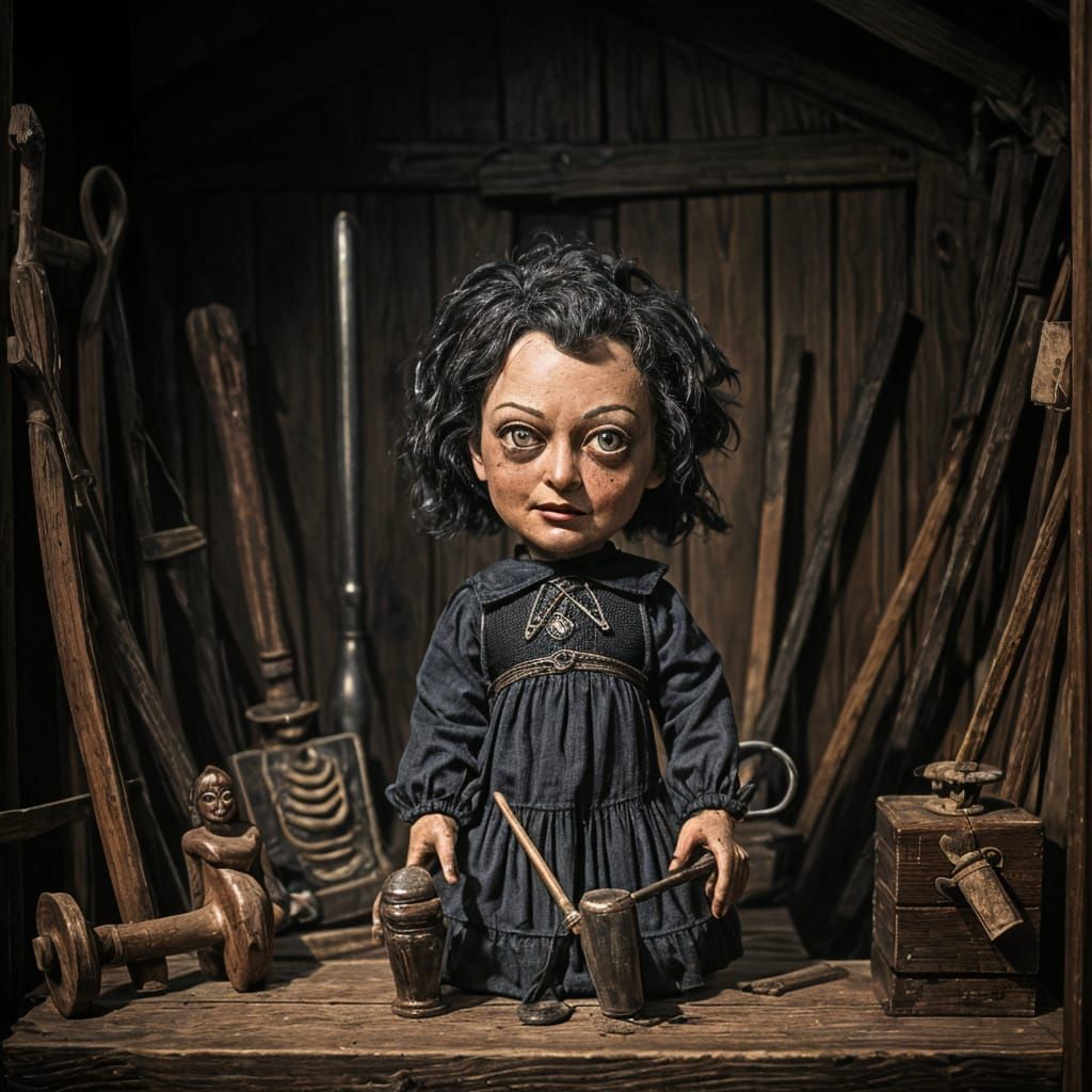 Creepy Dolls in a Dark Axe Store