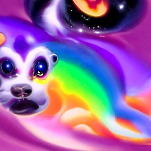 Neon Void Gazes Back: Lisa Frank Style
