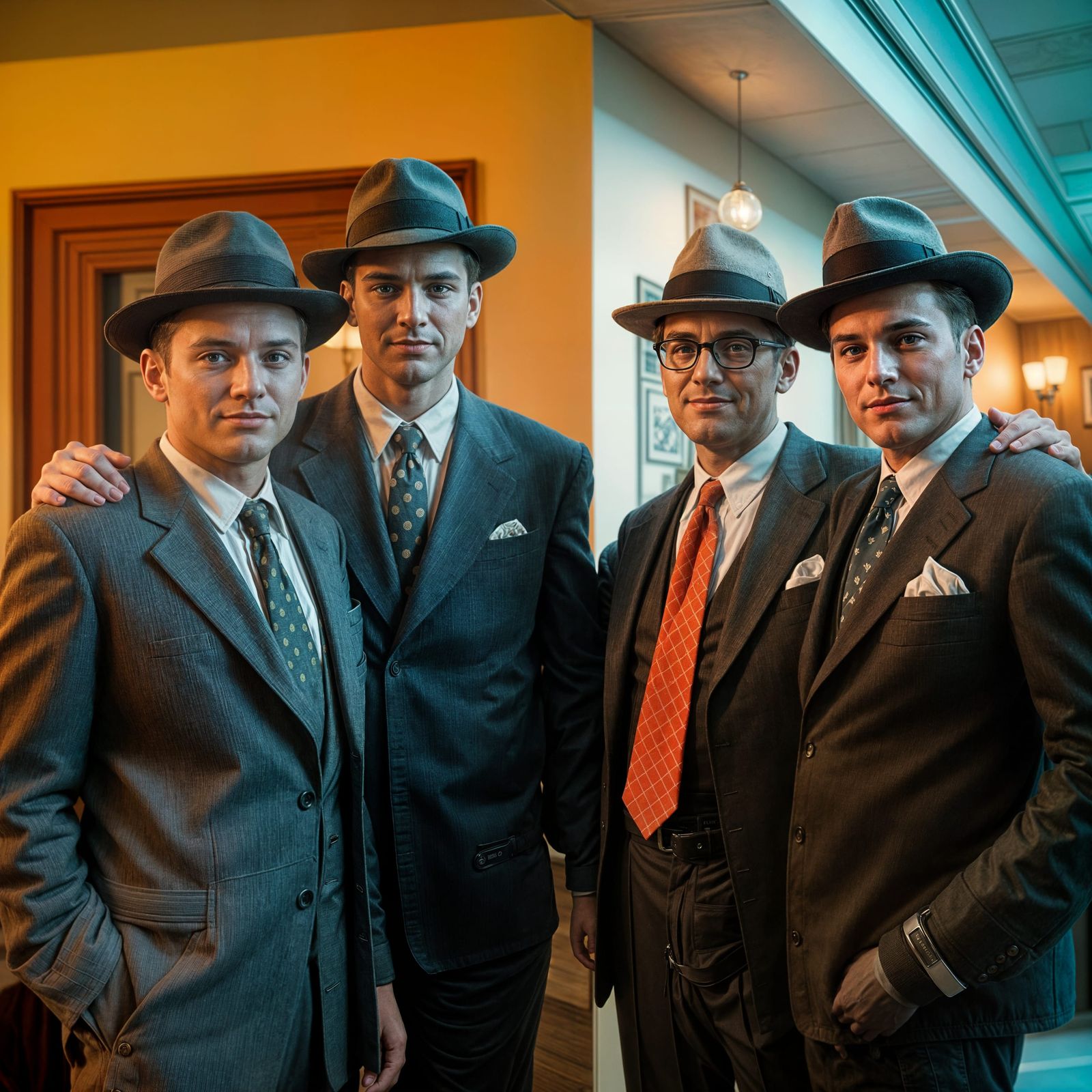 1950s Gay Couple: Cinematic Family Portrait