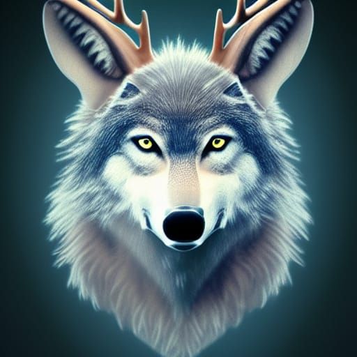 Wolf Deer Hybrid: Cinematic Fantasy Concept Art