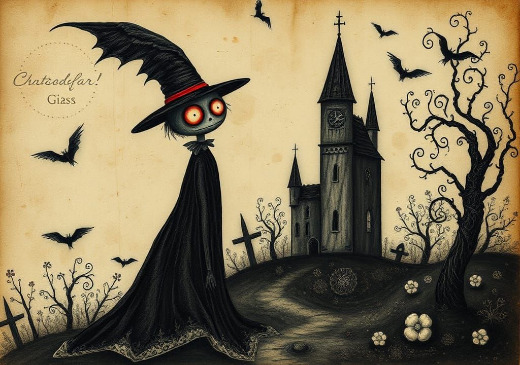 Sinister Vintage Illustration in Storybook Style