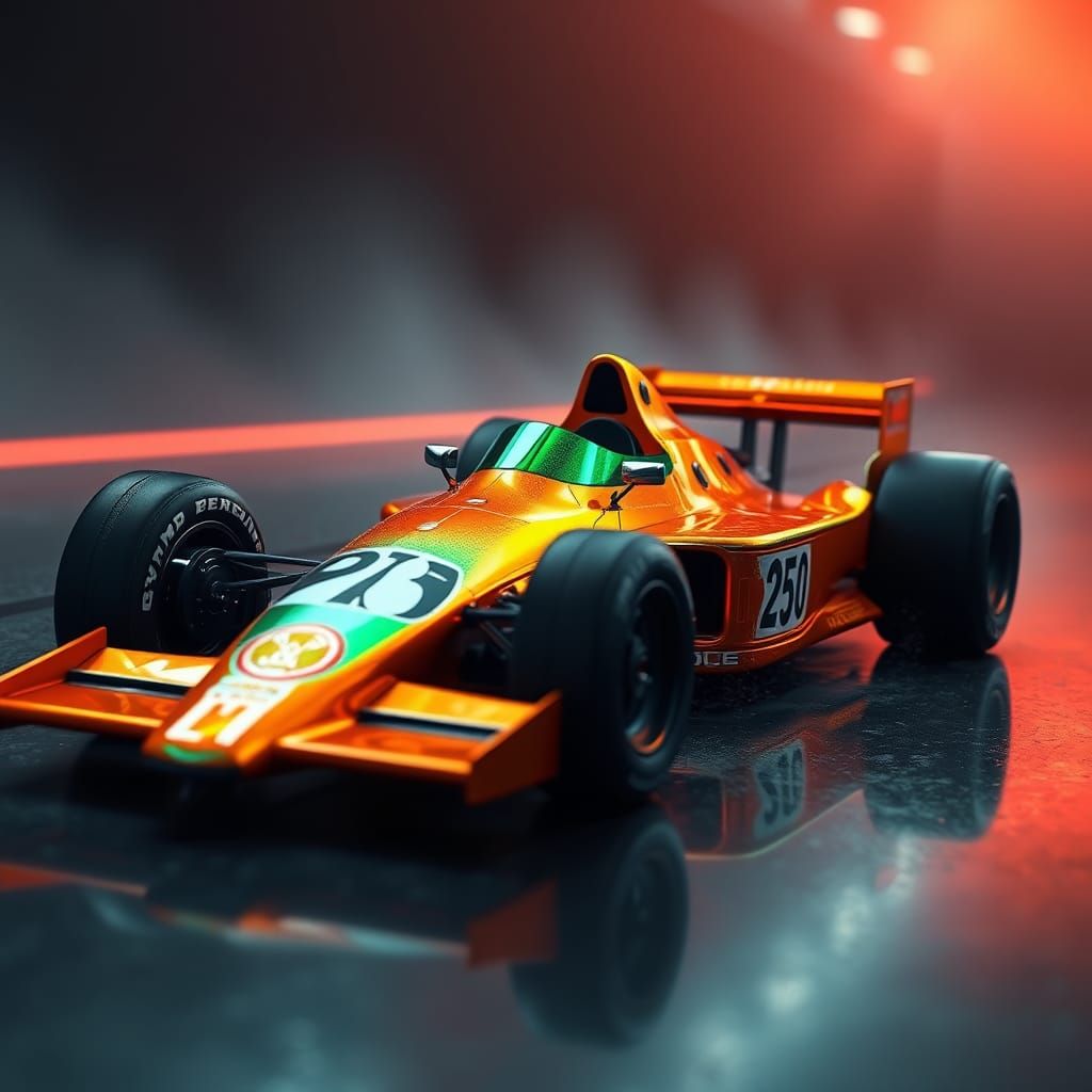 Classic Formula 1 Race Car with Iridescent Paint