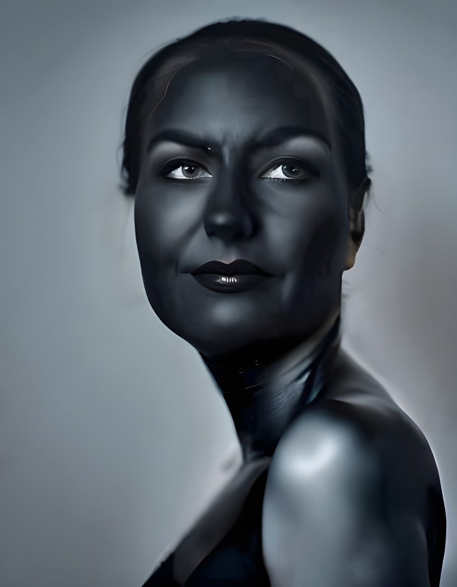 Portrait of a Woman with Black Body Paint