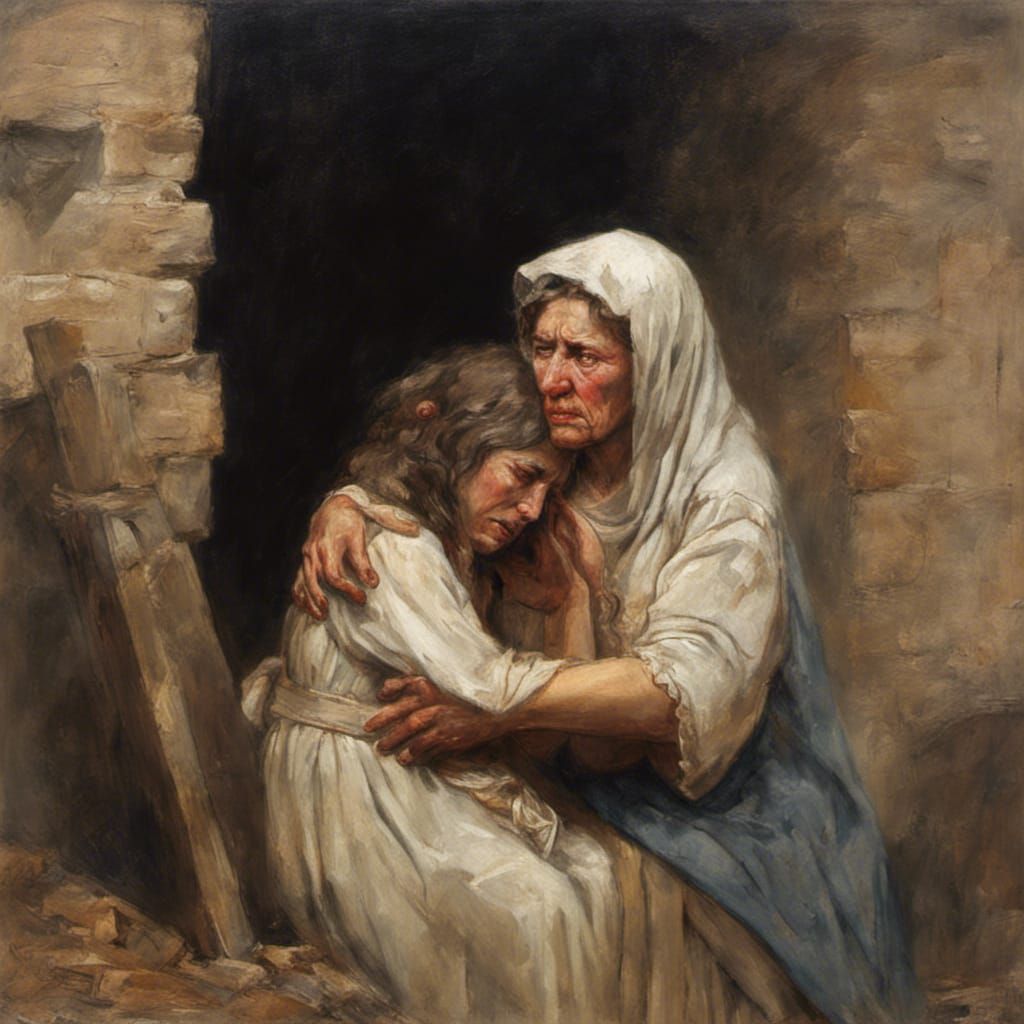 Mother's Grief: An Oil Painting of Loss