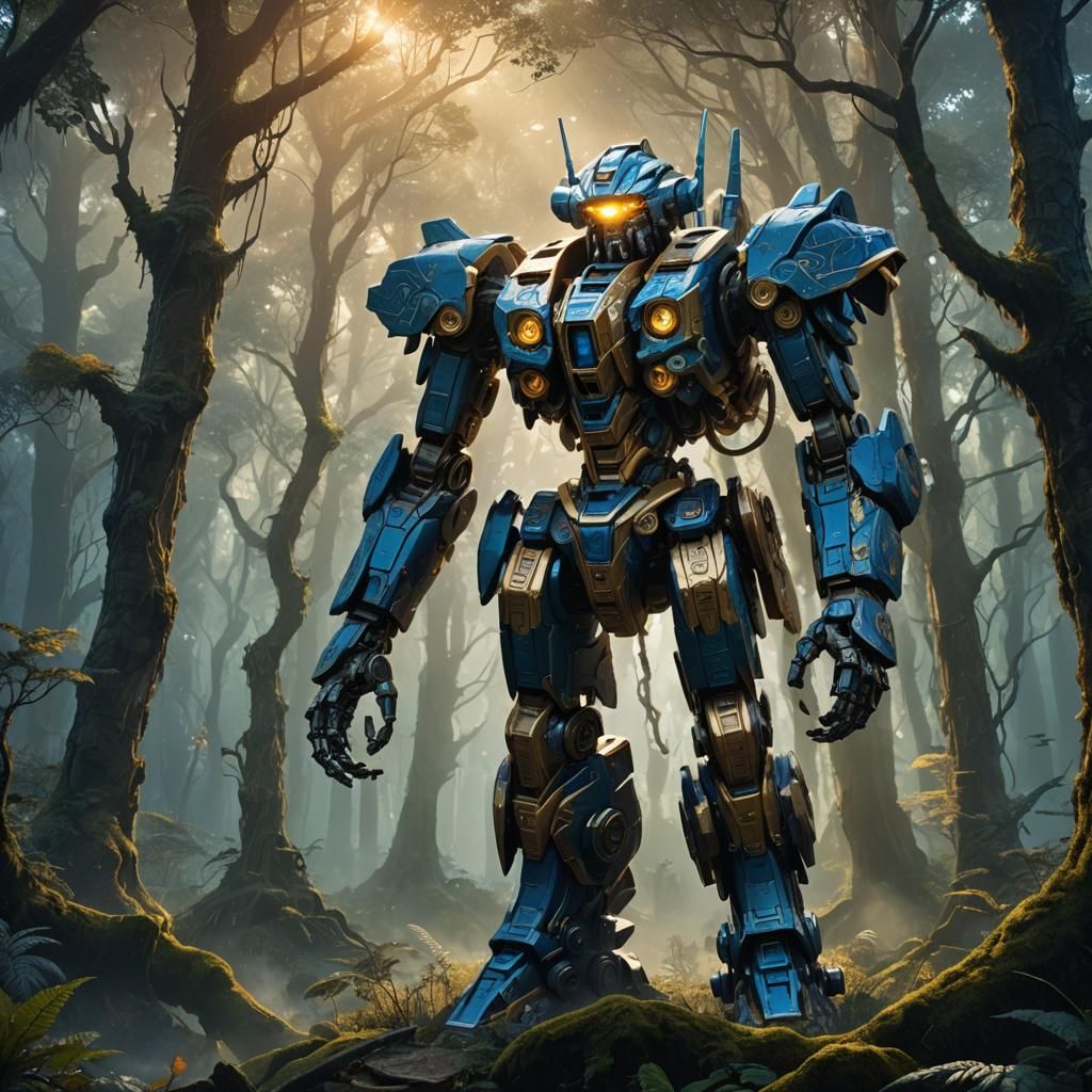 Detailed Klefki Mecha in Mystical Forest