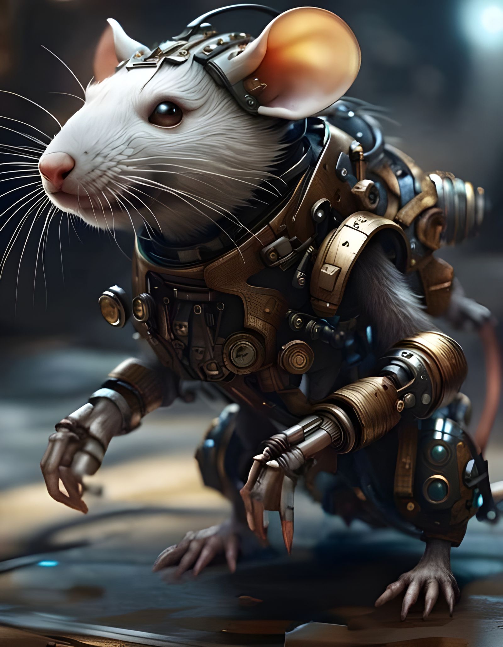 Hyperdetailed Pet Rat Robots Concept Art