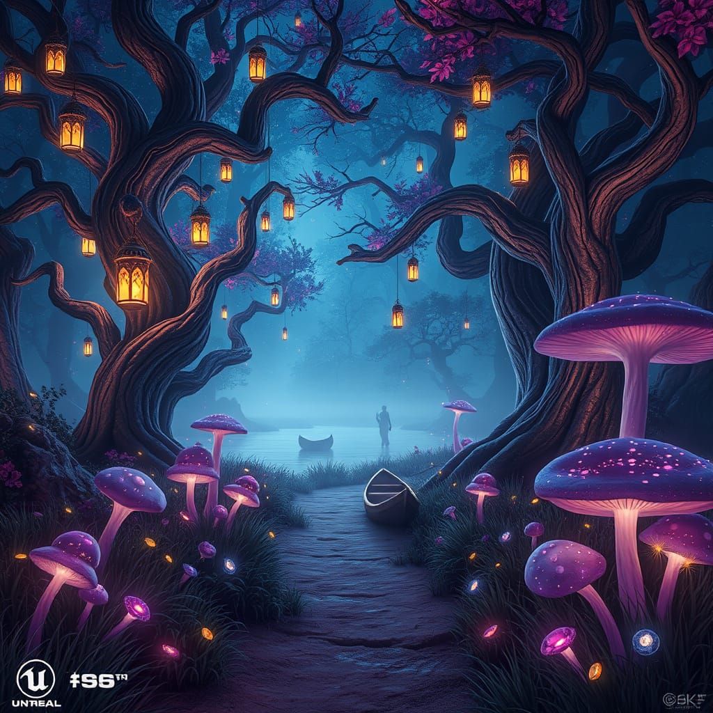 Whimsical Dreamforest Under Ethereal Light