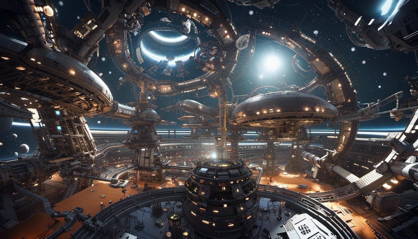 a photograph of a giant spacestation nr2