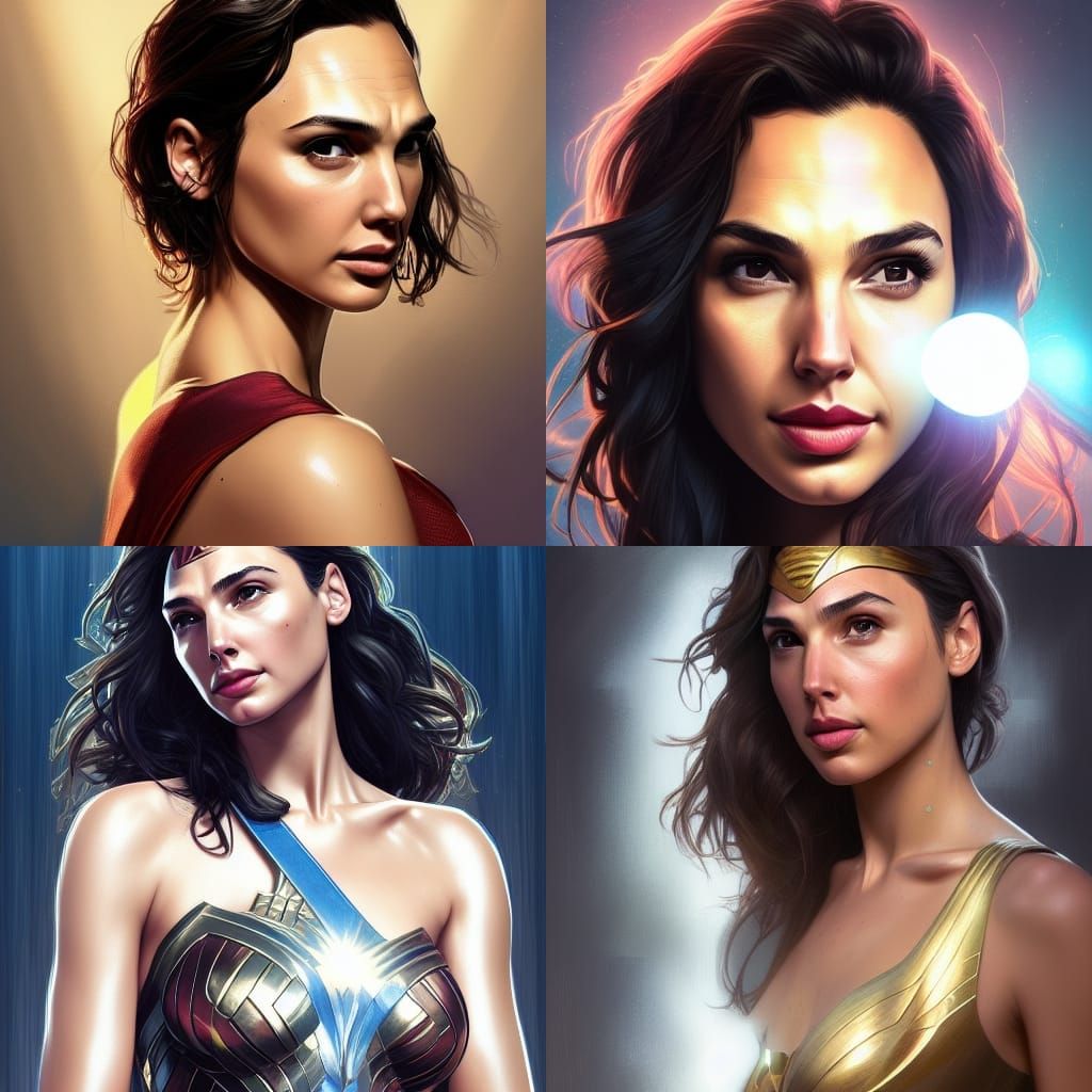 Gal Gadot Portrait in Art Nouveau Style