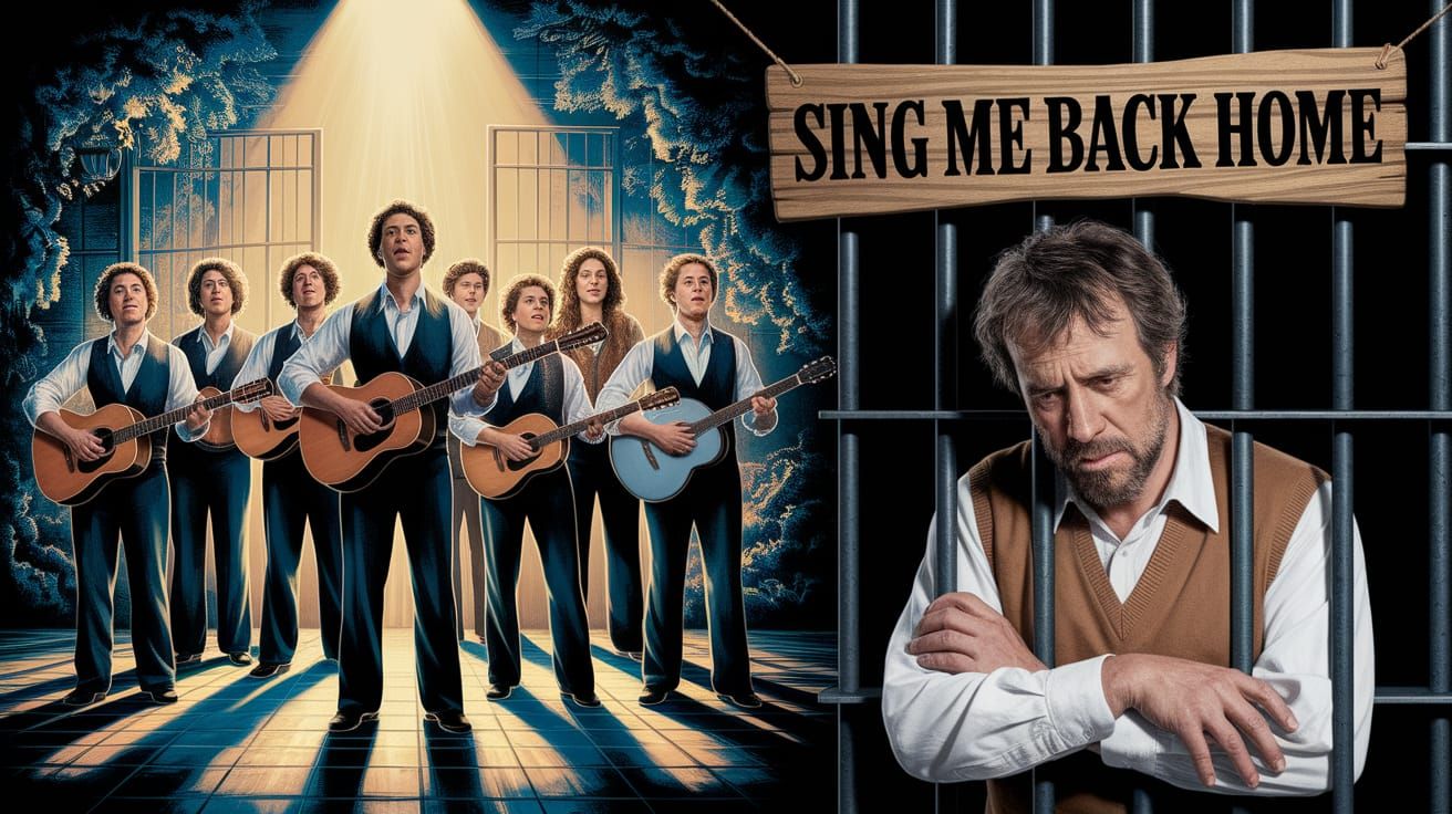 Choir Singing to Prisoner in Airbrush Style