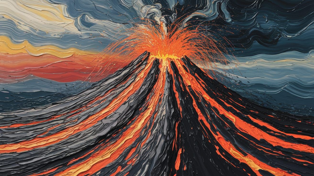 Volcanic Eruption as Impasto Painting