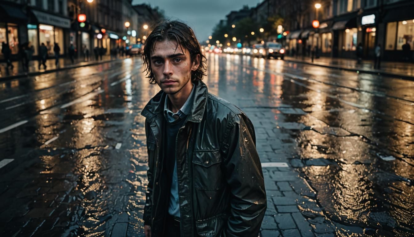 City Street Reflections After Rain: HDR Photography