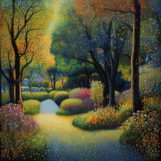 Romantic Couple in Monet-Inspired Cafe, Impressionistic Oil ...