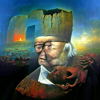 Dystopian Landscape in Gothic Surrealist Style