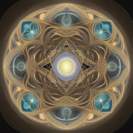 Atlas in Dreamlike Surrealism, Intricate Line Art with Glowi...