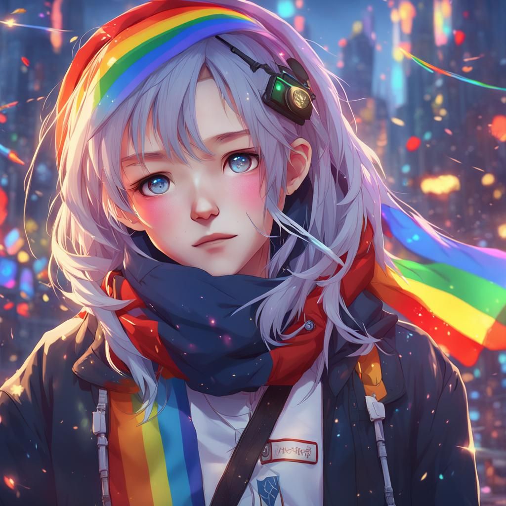 Rainbow in 3D Anime Art Style