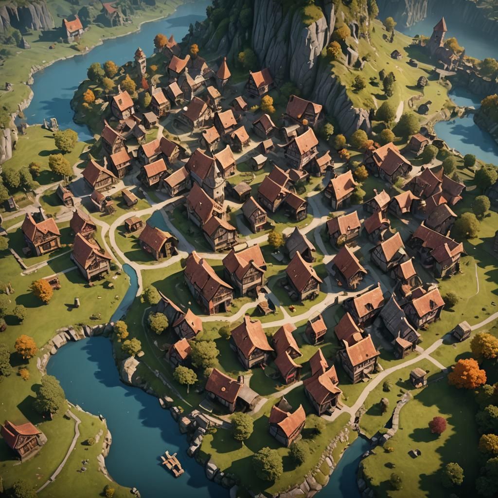 Fantasy RPG Map of Village Hamlet