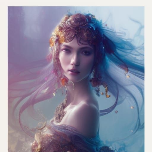 Fiery Princess Portrait in Digital Art Style