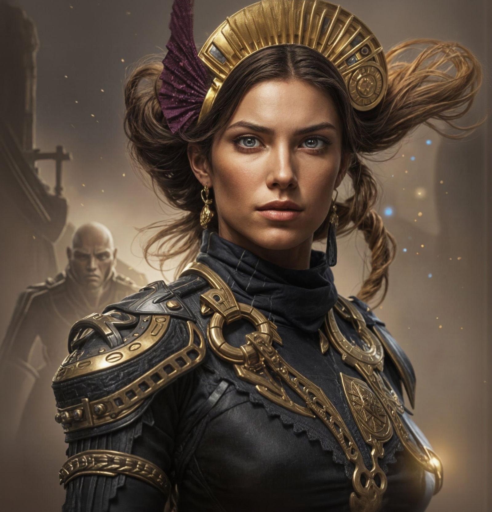 Fantasy Assassin in Sci-Fi Galaxy, Hyperrealistic Detail