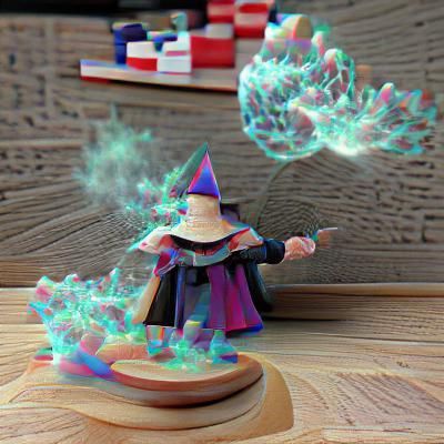 Enchanting 3D Wizard Casting a Spell