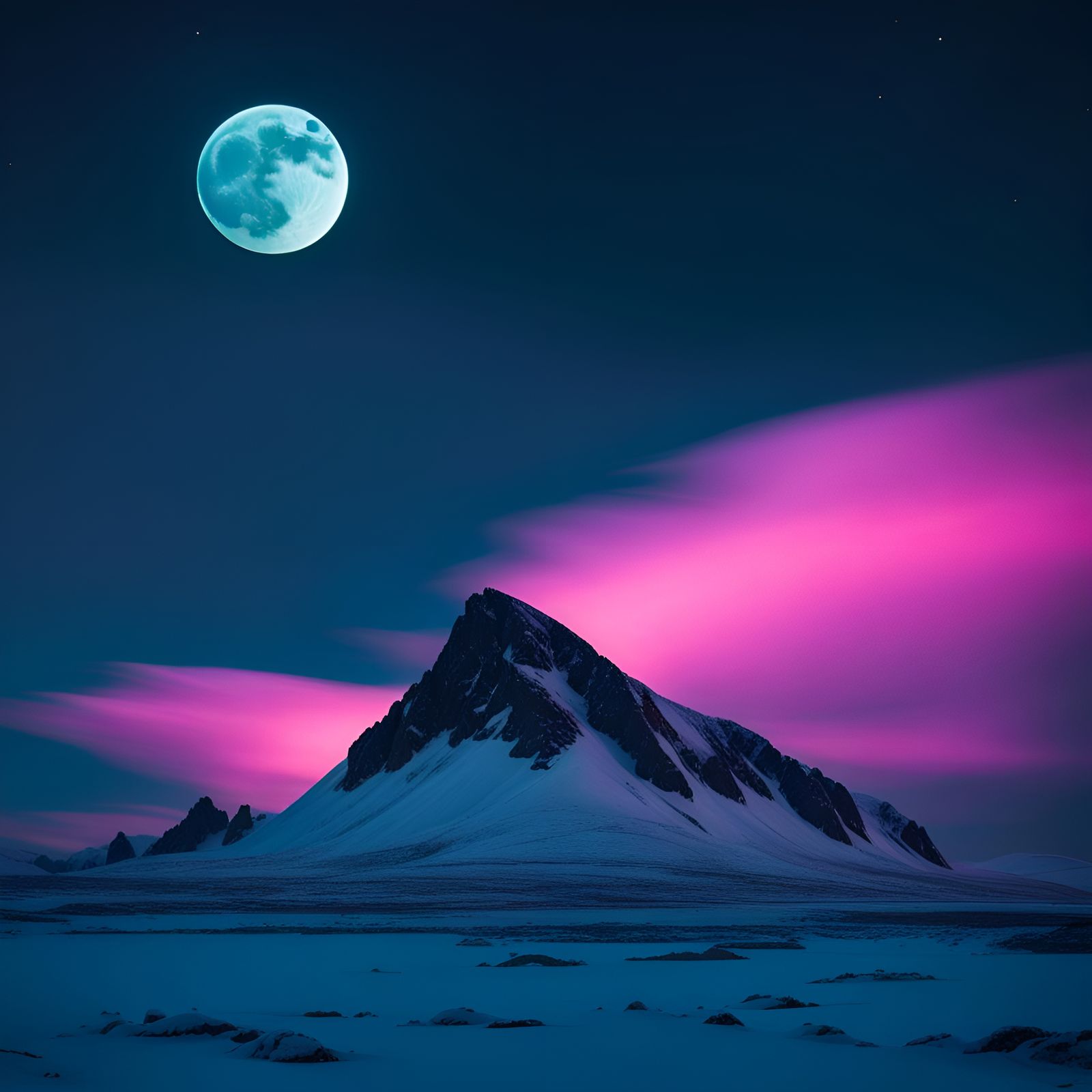 Arctic Aurora Borealis at Midnight