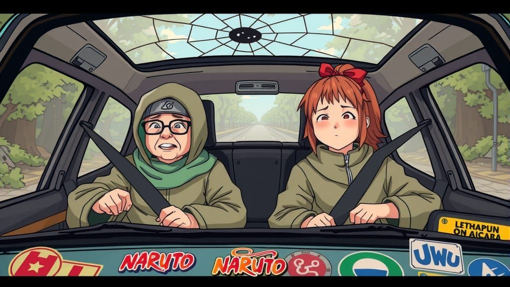 Anime Grandmas in Lada Car: Cartoon Comedy