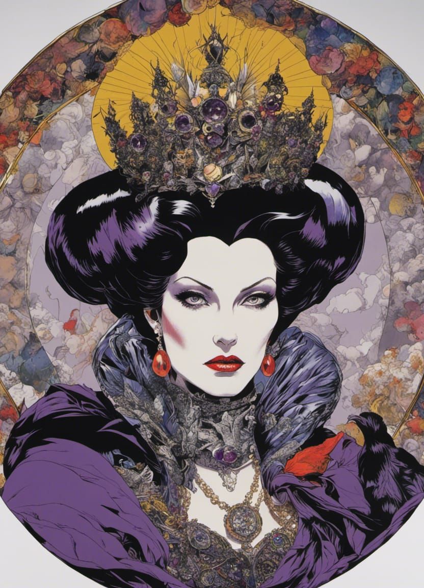 Evil Queen Portrait in Manga Style