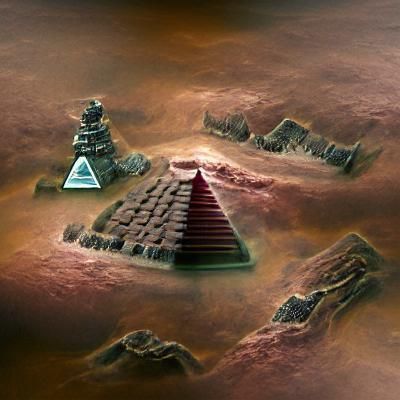 Aztec Pyramid on Mars: A Surreal Landscape