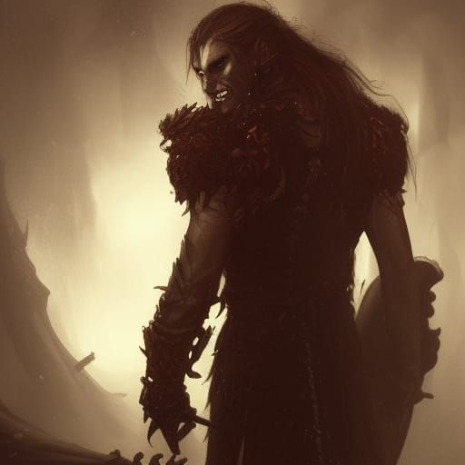 Viking Vampire Gangrel in Dark Fantasy Style