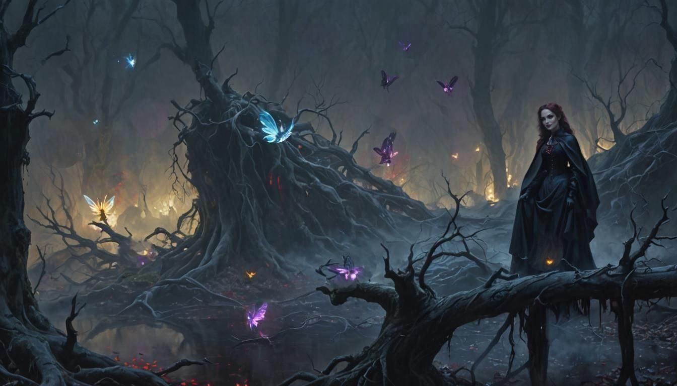 Dark Fairy Tale Femme Fatale Painting