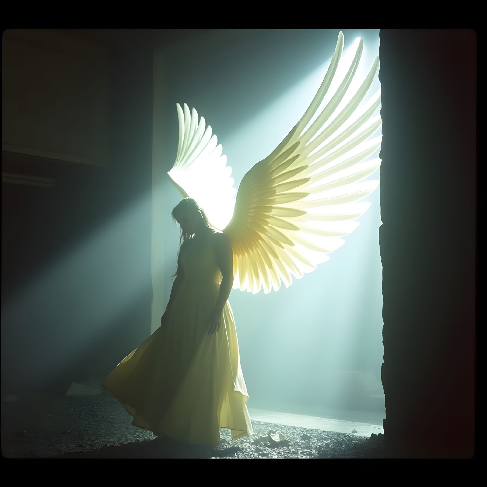 Ethereal Angel in Cinematic Film Still