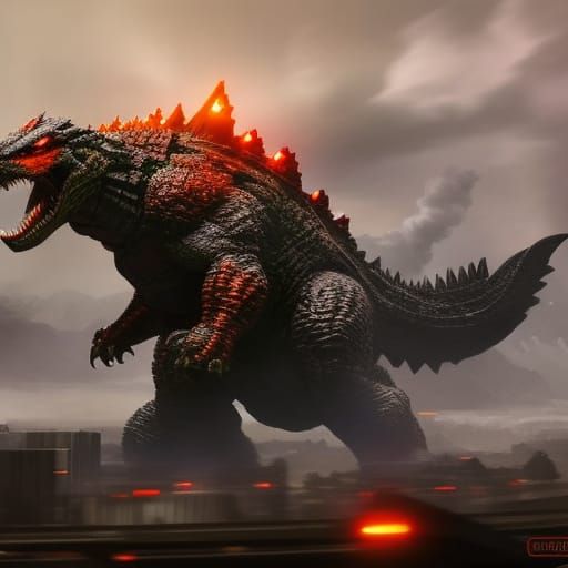 Mech vs Godzilla: Hyperrealistic Concept Art