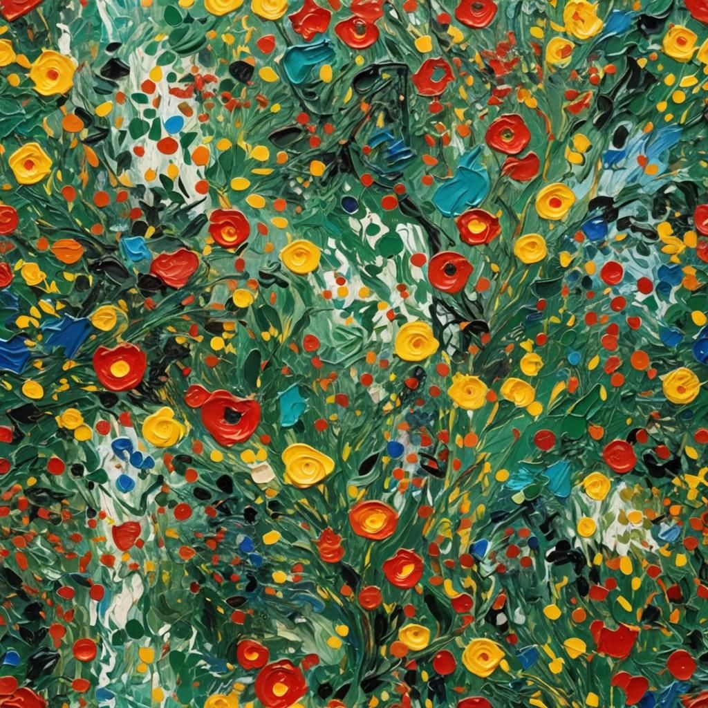 Abstract Nature Painting in Impasto Style