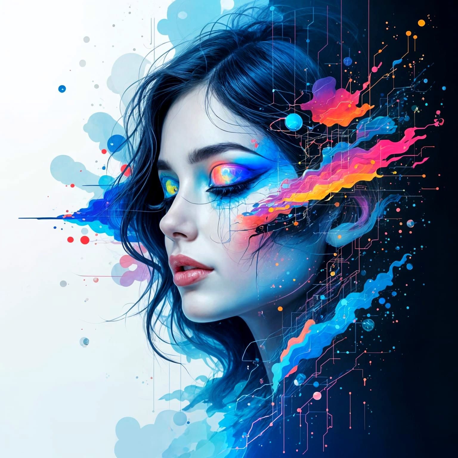 Glitch Art Dreamscape: A Fusion of Nature and Technology