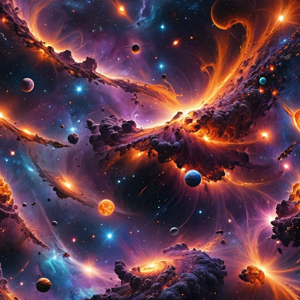 Cosmic Maelstrom: Deep Space Matte Painting