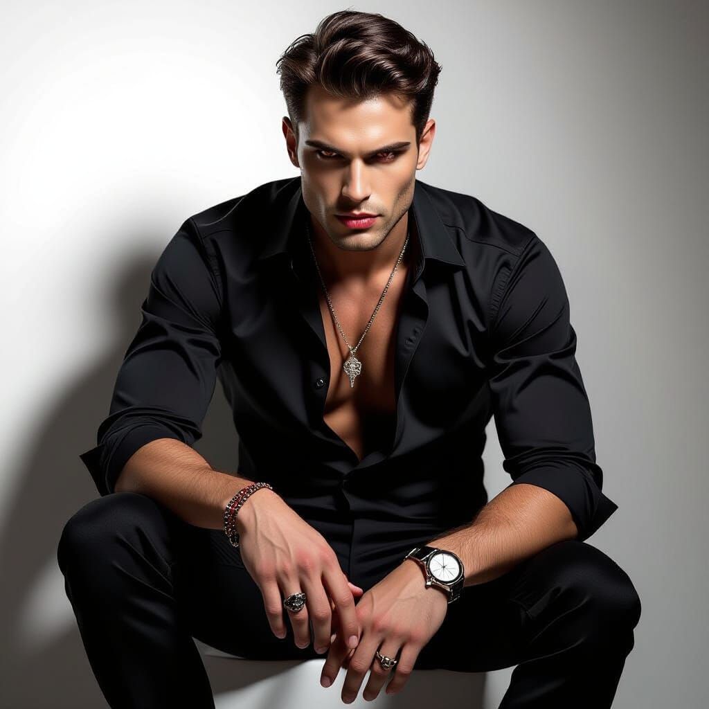 Sexy Male Vampire in Modern Style