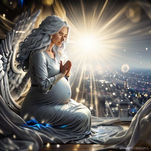 Angel's Prayer: A Photorealistic Portrait of Serenity
