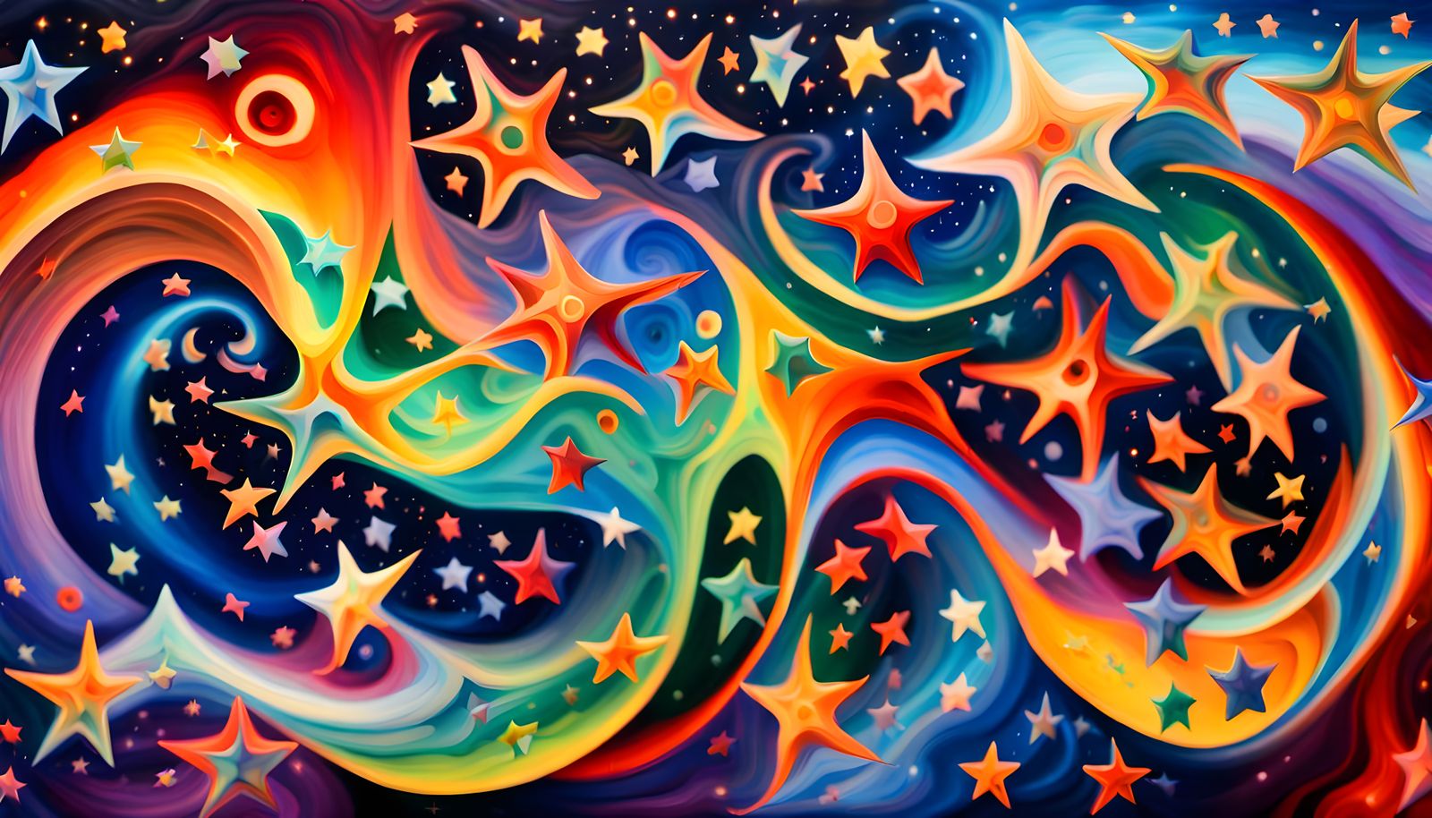 Cosmic Star Cluster Eruption in Impasto Style