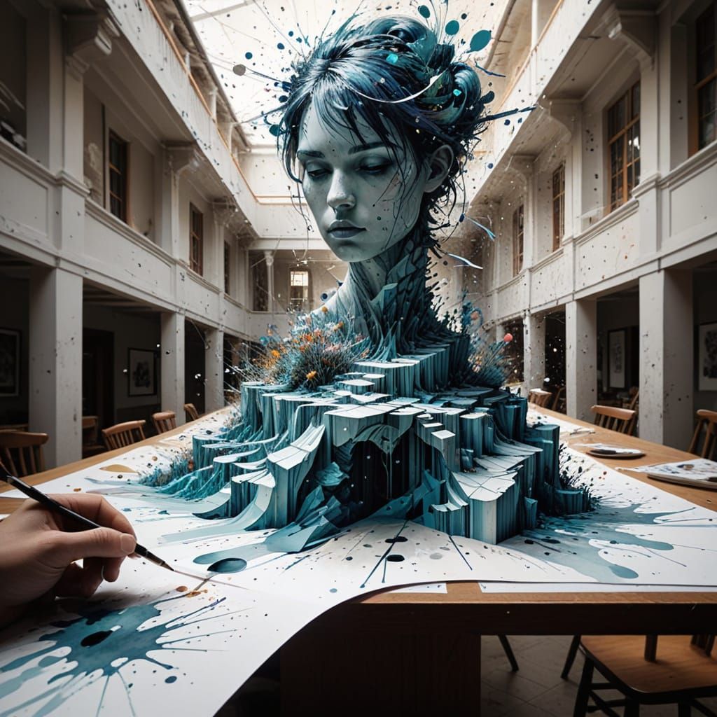 Mesmerizing Abstract Illusion in Watercolour Style